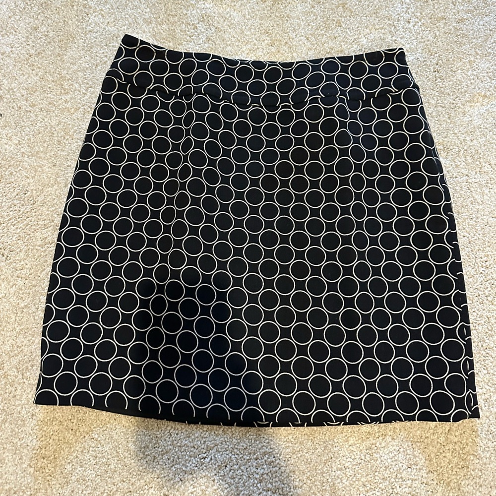LOFT Black and White Mini Skirt